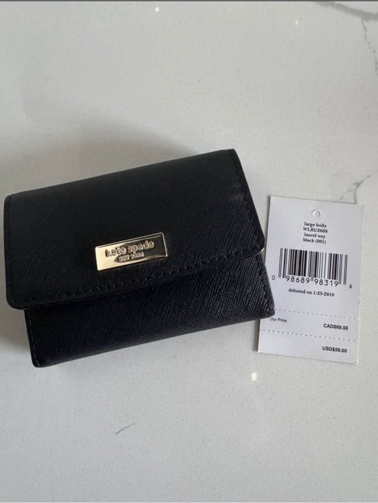 kate spade Handbags - kate spade black Saffiano leather bifold wallet
